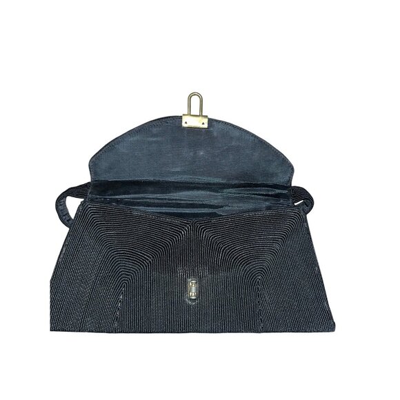 Vintage Annette Cordé Handbag Black Small Evening Bag Used 1940s Style - Picture 3 of 15